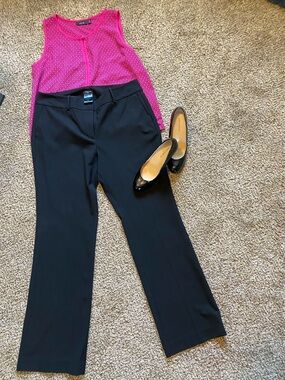 Ann Taylor Black Boot-Cut Dress Pants